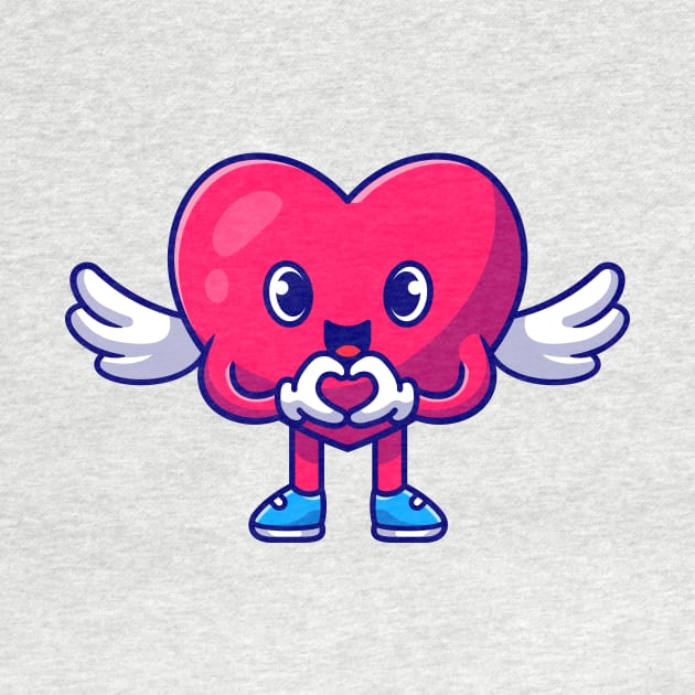 Cute Heart Angel With Love Sign Cartoon by Catalyst Labs